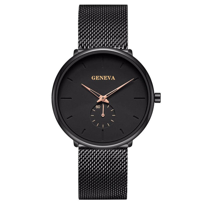 Geneva Mens Watch Quartz Stainless Steel Brand Wristwatch